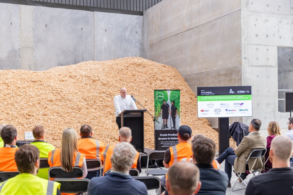 Pierre Gargiulo speaking at opening of the JS Ewers Biomass Energy Centre 1